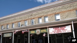 FILE - The Irma Hotel in Cody, Wyoming, Sept. 2009.