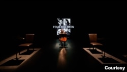 Cellist on stage during 'Four Children' performance at Kansas City Actors Theatre in Kansas City, Missouri. (Kansas City Actors)