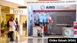 The African Institute for Mathematical Sciences (AIMS) had a booth set up at last week's Next Einsten Forum. AIMS created NEF to nurture African scientists.