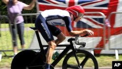 Bradley Wiggins compite en el ciclismo contra reloj de los Juegos Olímpicos, competencia que ganó.