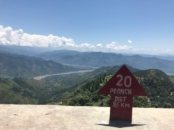 The view of the Poonch district down in the valley in Indian-administered Kashmir seen from the Pakistani military post. (VOA/Ayaz Gul)