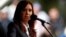 FILE - Former Argentine President Cristina Fernandez addresses a rally outside a Justice building in Buenos Aires, Argentina, April 13, 2016.