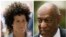 FILE – Combination photos show Andrea Constand (L) walking to the courtroom during Bill Cosby's sexual assault trial June 6, 2017, at the Montgomery County Courthouse in Norristown, Pa.; and Bill Cosby (R) arriving for his sexual assault trial June 16, 2017, at the Montgomery County Courthouse in Norristown, Pa. 