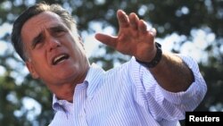 U.S. Republican presidential candidate Mitt Romney speaks during a campaign stop in St. Augustine, Florida August 13, 2012. 