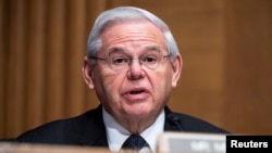 FILE PHOTO: Senator Bob Menendez speaks