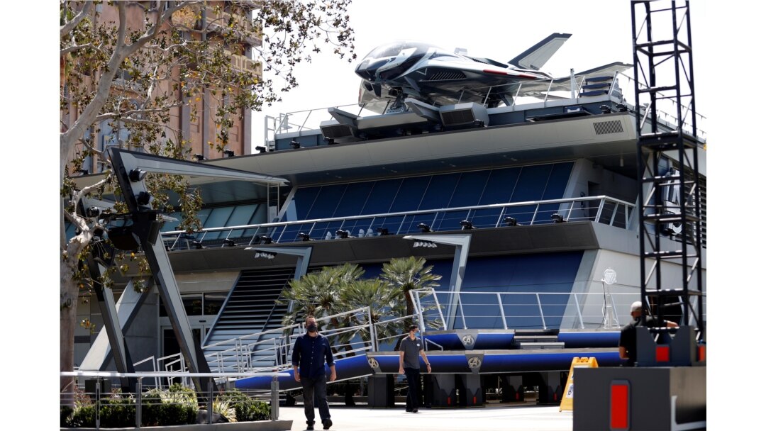 Suasana di Markas Besar Avengers menjelang pembukaan area Kampus Avengers di Disney California Adventure Park di Anaheim, California, 1 Juni 2021.