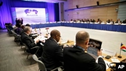 Các đại biểu đến từ Châu Phi tham dự một cuộc họp tại Trụ sở Ngân hàng Thế giới ở Washington, ngày 4/8/2014.