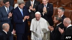 Le pape François fait son entrée au Congrès américain, le 24 septembre 2015