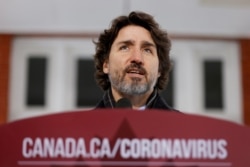 FILE - Canada's Prime Minister Justin Trudeau attends a news conference at Rideau Cottage, as efforts continue to help slow the spread of the coronavirus disease, in Ottawa, Ontario, Canada, Jan. 22, 2021.