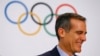 Walikota of Los Angeles Eric Garcetti menghadiri acara pemaparan Olimpiade 2024 untuk Paris dan Los Angeles sebagai calon tuan rumah menjelang pemilihan akhir di Lausanne, Swiss, 11Juli 2017. (Foto:dok) 