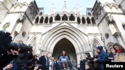 Gina Miller speaks outside the High Court following its ruling on a challenge to the British government's right to start divorce proceedings from the European Union, in central London, Nov. 3, 2016.