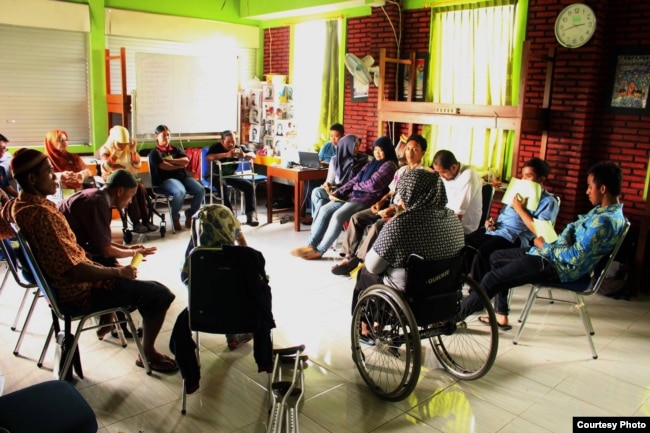 Sasana Inklusi & Gerakan Advokasi Difabel (SIGAB) Indonesia mengadakan pelatihan untuk penyandang disabilitas. (Foto:Sigab/dok/ilustrasi)
