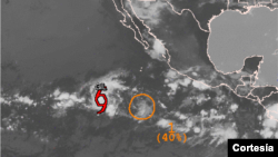 Ubicación de la tormenta Gil, en una foto proporcionada por el Centro Nacional de Huracanes de Miami.