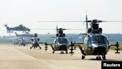 Helikopter-helikopter militer di China. (Foto: Ilustrasi)