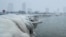 The city skyline is seen from the North Avenue Beach at Lake Michigan, as bitter cold phenomenon called the polar vortex has descended on much of the central and eastern United States, in Chicago, Illinois, U.S., January 29, 2019. 