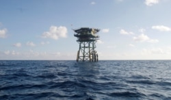 A Vietnamese floating guard station is seen on Truong Sa islands or Spratly islands, April 12, 2010.