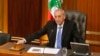 Lebanese Parliament speaker Nabih Berri strikes his gavel at the end of a parliamentary session in parliament in Beirut, May 31, 2013.