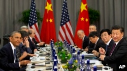 美国总统奥巴马在与中国国家主席习近平在华盛顿召开的核安全峰会期间举行会晤 (2016年3月31日)