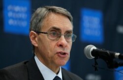 FILE - Kenneth Roth, Human Rights Watch's executive director, speaks during a news conference in Seoul, South Korea, Nov. 1, 2018.
