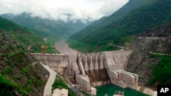 FILE- The Dachaoshan dam on the upper Mekong River is pictured in Dachaoshan, Yunnan province, China.