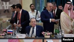 Russian Foreign Minister Sergei Lavrov attends the G20 foreign ministers' meeting in New Delhi on March 2, 2023. 