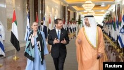 아이작 헤르조그 이스라엘 대통령이 30일 처음으로 아랍에미리트(UAE)를 방문했다.