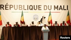 Mali's President Ibrahim Boubacar Keita speaks at his presidential inauguration ceremony in Bamako, Mali, Sept. 4, 2018. 