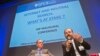 Executive Vice President of Axel Springer SE, Christoph Keese (L) listens to CEO of Lagadere Active Denis Olivennes (R), speaking during the Open Internet Project conference in Paris, May 15, 2014.