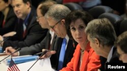 Mme Roberta Jacobson, lors des pourparlers sur le rétablissement des relations diplomatiques entre les Etats-Unis et Cuba (Reuters)