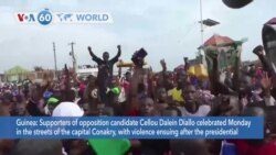 VOA60 Addunyaa - Supporters of opposition candidate Cellou Dalein Diallo celebrated in the capital of Conakry, Guinea