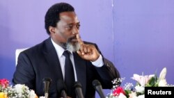 Democratic Republic of Congo's President Joseph Kabila addresses a news conference at the State House in Kinshasa, Democratic Republic of Congo Jan. 26, 2018. 