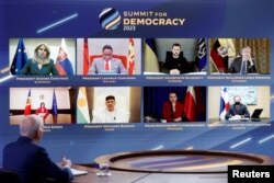 볼로디미르 젤렌스키 우크라이나 대통령 등 각국 정상들이 29일 화상으로 열린 '제2차 민주주의 정상회의'에 참석했다.