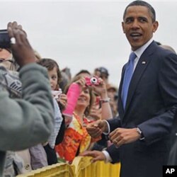 O presidente Barack Obama à sua chegada a Memphis