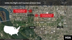 Unite the Right and Counter-protest Sitemap.