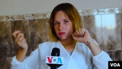 Screenshot of a VOA video interview with Fawzia Amin Saydo in October 2024.