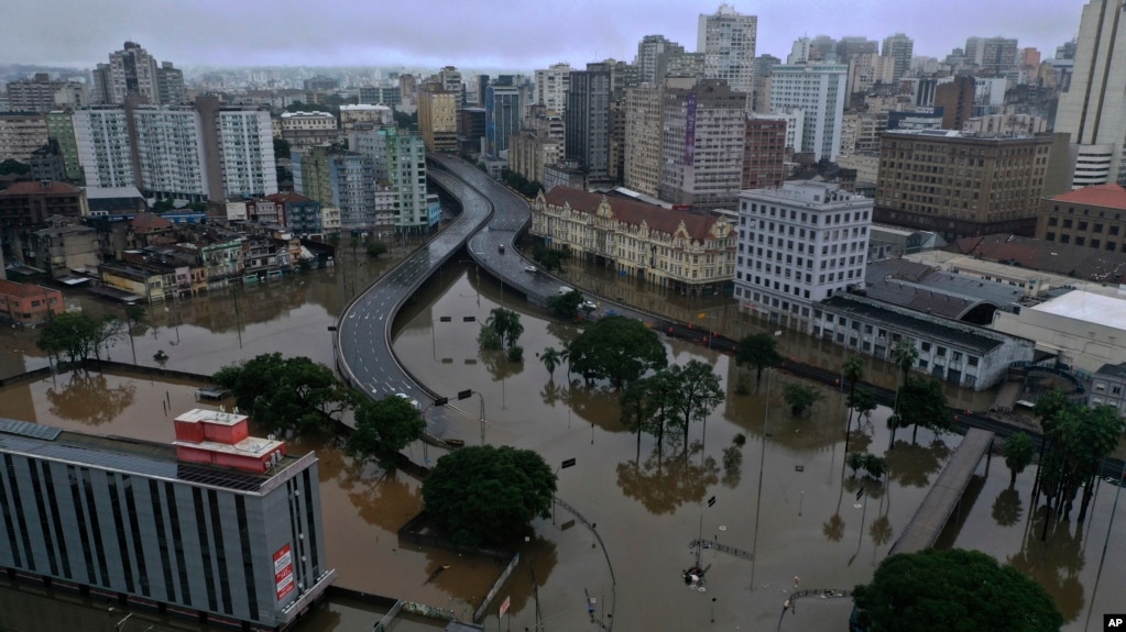 Una vista de las inundaciones en Porto Alegre, en el estado brasileño de Rio Grande do Sul, el 11 de mayo de 2024.