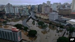 Una vista de las inundaciones en Porto Alegre, en el estado brasileño de Rio Grande do Sul, el 11 de mayo de 2024.