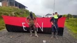 Los guerrilleros del ELN bloquearon carreteras durante el paro armado en el noreste de Colombia del 14 al 16 de febrero de 2020.