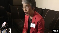 “选择美国投资峰会”台湾代表团团长何美玥(美国之音钟辰芳拍摄)