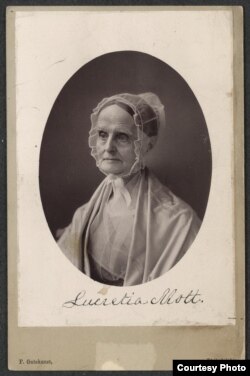 Lucretia Mott was a women's rights activist, abolitionist, religious reformer and a leading social reformer of her time. This photo is from the Library of Congress collection, Women of Protest.