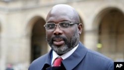 Le président du Liberia, George Weah, à Paris, 20 février 2018