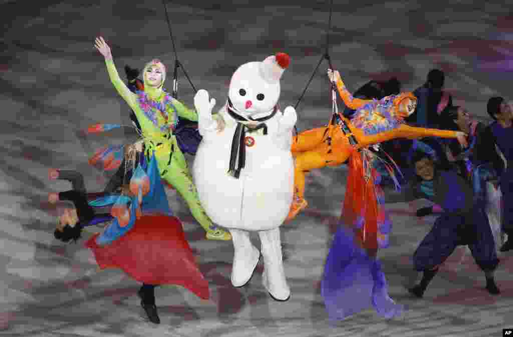 Dancers perform during the opening ceremony of the 10th Special Olympics World Winter Games in Pyeongchang, South Korea.
