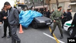 Otras dos personas resultaron heridas por la explosión ocurrida este miércoles 11 de enero de 2012 en el norte de la capital iraní, Teherán.