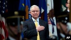 Le ministre américain de la Justice, Jeff Sessions à Washington le 2 février 2018 