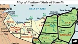 Map of the Puntland region of Somalia