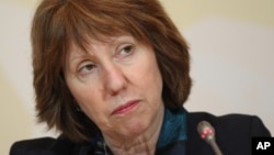 EU foreign policy chief Catherine Ashton, April 6, 2013 file photo. 