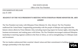 screen shot pm abiy with v pre mike pence