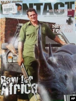 Australian Special Forces soldier, Damien Mander, as he appears on the cover of an Australian military magazine.