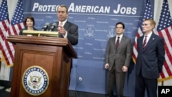 El republicano John Boehner dio una conferencia de prensa este miércoles en el Capitolio.