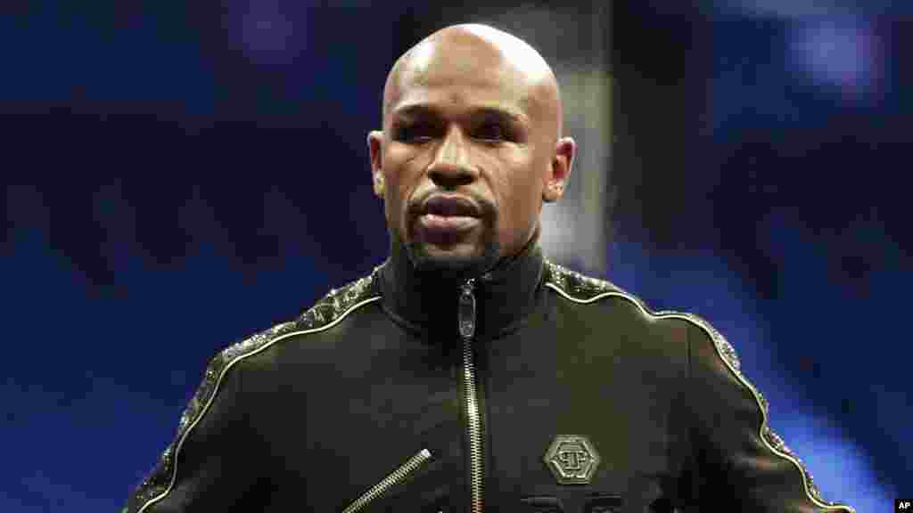 Floyd Mayweather Jr., lors d&#39;une conférence de presse après le 27 août 2017 à Las Vegas.